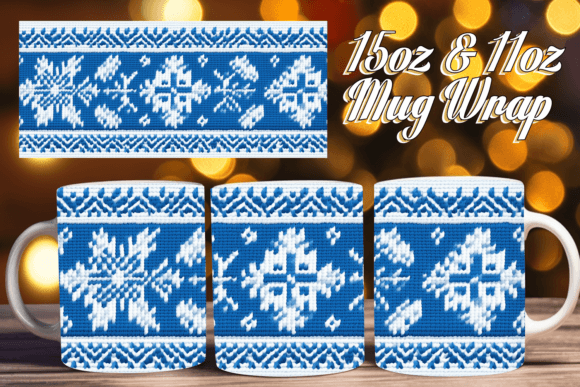 3D Embroidery Fun Ugly Sweater Mug Wrap