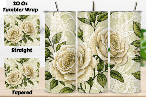 Lace Embroidery Rose Seamless Tumbler