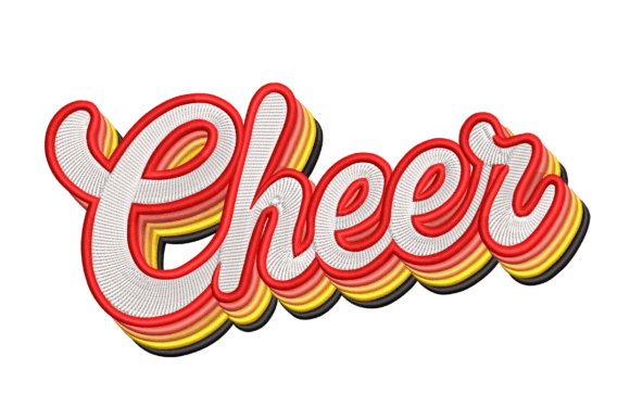 Retro Cheer Embroidery Design