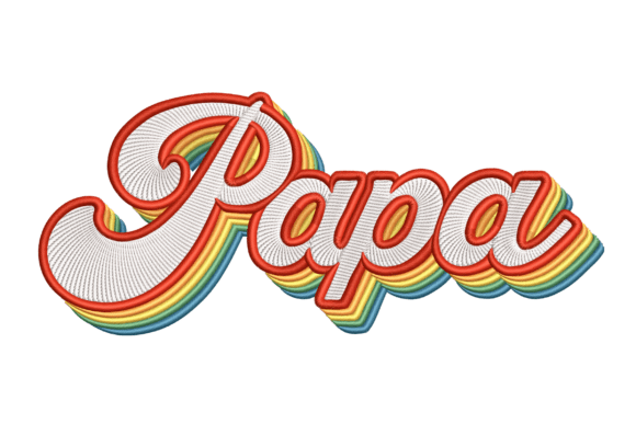 Retro Papa Embroidery Design
